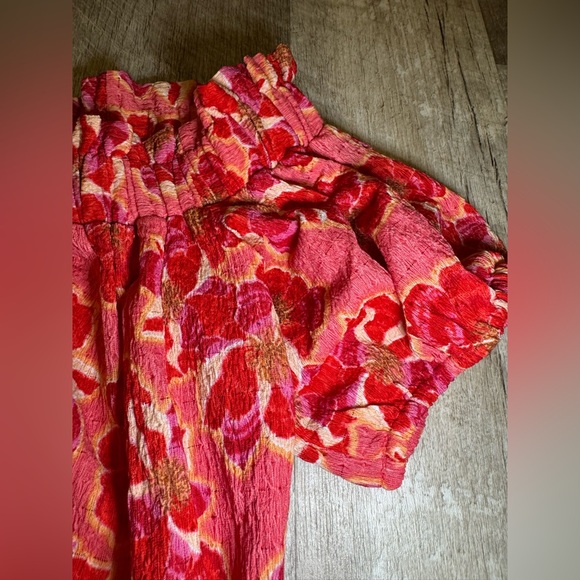 LOFT Bold Floral Off-Shoulder Pink Top - Picture 3 of 9